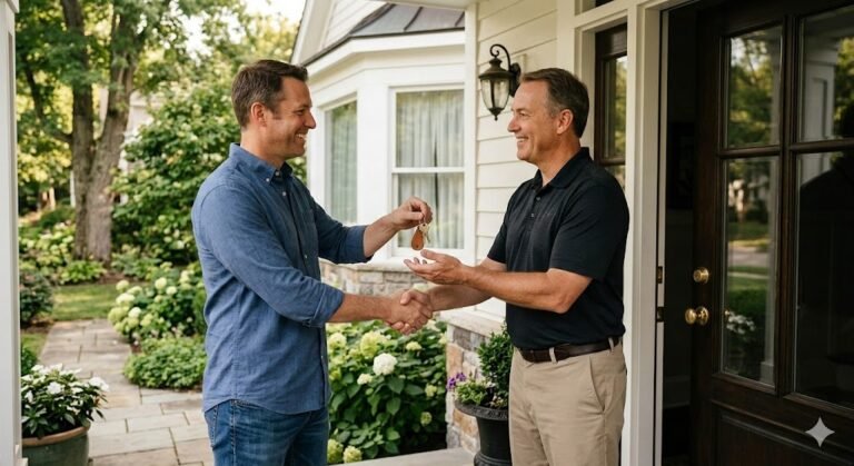 Requisitos legales para comprar casa en Puebla.-vendedor-entrega-llaves-de-casa